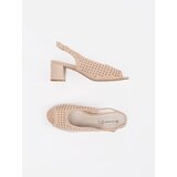 GOODIN Light beige sandals with a low heel | Shoptok.si