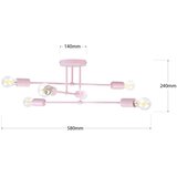  plafonski luster cambridge 6xE27/15W/230V ružičasta | Eponuda.com