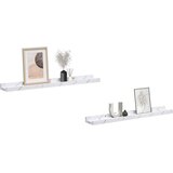  Polica na zidu s policom 2 pcs Bijeli mramor 60 x 9 x 3 cm | shoptok.hr