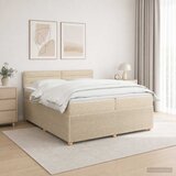  Boxspring krevet s madracem Krem 200 x 200 cm Tkanina | shoptok.hr