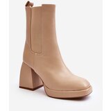 Boto PH2 Women's platform and heel ankle boots in beige Stelares | shoptok.hr