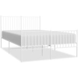 Metalni okvir kreveta uzglavlje i podnožje bijeli 135 x 190 cm | shoptok.hr
