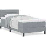 vidaXL Box Spring Krevet s Dušekom Svijetlo Siva 90x190 cm Tkanina | shoptok.hr