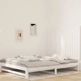 uzglavlje bijelo 127,5x3x90 cm od masivne borovine