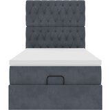 vidaXL Otomanski posteljni okvir z vzmetnicami siv 80x200cm žamet | Shoptok.si