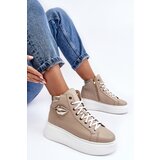 Boto Women's High-Top Zipper Sneakers Beige Katerin | Shoptok.si