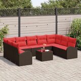  Vrtna sedežna garnitura 10 pcs Rjava Poly ratan, (5000063038) | Shoptok.si