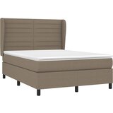  Krevet s oprugama i madracem smeđesivi 140 x 190 cm od tkanine | shoptok.hr