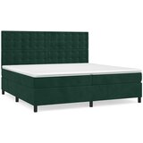 s oprugama i madracem tamnozeleni 200x200 cm baršunasti | shoptok.hr