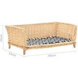  Košara za pse s jastukom 90 x 54 x 35 cm od prirodne vrbe | shoptok.hr