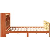  Knjižna postelja brez vzmetnice vošč. rjava 200x200 cm borovina, (21608814) | Shoptok.si