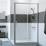 classics 2 tuš vrata 150cm dvodelna prozirno staklo silver profil H=2000