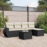 vidaXL 6-dijelni set vrtnih sofa s jastucima crni od poliratana | shoptok.hr