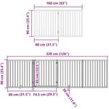  Vrata za pse s vratašcima 10 panela sklopiva 800 cm drvo topole Smeđa 80 x 90 x 2 cm | shoptok.hr