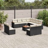  12-dijelni set vrtnih sofa od poliratana s jastucima crni Cijene