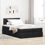 vidaXL Otomanska postelja z vzmetnico črn 120x190 cm blago | Shoptok.si
