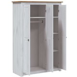 3 Garderobna omara s 3 predali bela 118x50x171,5 cm Panama Range | Shoptok.si