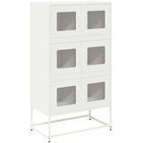 vidaXL Visoka deska Bela 68x39x123 cm Jeklo | Shoptok.si