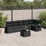 vidaXL 7-dijelni set vrtnih sofa od poliratana s jastucima crni | shoptok.hr