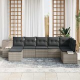  Sjedeća garnitura za vrt 7 kom. Svijetlo siva poliratan Svjetlosiva 319 x 62 x 85 cm | Shoptok.si