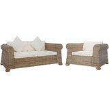 Maison Chic Sedežna garnitura - kavč 2-delna z blazinami naravni ratan, (21728808) | Shoptok.si