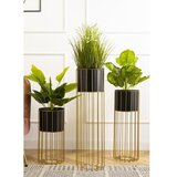 Metalna saksija LOFT 70x20 cm zlatna/crna | Eponuda.com