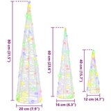 vidaXL Božićno drvce 3 pcs Šareni 40 cm 60 cm 80 cm Akril | shoptok.hr