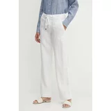 Polo Ralph Lauren Lanene hlače bela barva, 200735138