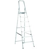 Alpos Aluminijasta gospodinjska lestev 6+1 (delovna višina: 3,32 m, transportna dolžina: 2,25 m, nosilnost 150 kg) Cene