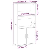  Regal za knjige boja hrasta 60x24x120 cm konstruirano drvo | shoptok.hr