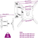 vidaXL zidni nosač za zaslon od 32-55 inča maks. vesa 400x400 mm 35 kg | shoptok.hr