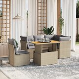 vidaXL 5-dijelni vrtni set sofa s jastucima bež od poliratana | shoptok.hr