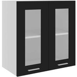 vidaXL Viseći stakleni ormarić crni 60 x 31 x 60 cm od iverice | shoptok.hr