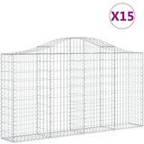  Lučne gabionske košare 15kom 200x30x100/120cm pocinčano željezo | shoptok.hr