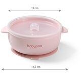 BabyOno Silikonska posoda s pokrovom, roza | Shoptok.si