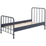 Vipack temno modra kovinska otroška postelja 90x200 cm bronxx – Cene