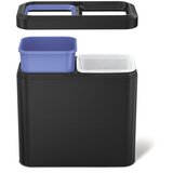 simplehuman Mat črn jeklen koš za smeti za ločevanje odpadkov 20 l – | Shoptok.si