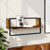  Zidna polica s prečkom dimljena boja hrasta 65x25x30 cm | shoptok.hr