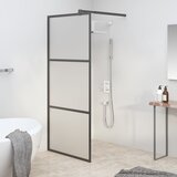 vidaXL Pregrada za tuš 80 x 195 cm s mutnim staklom ESG crna Cijene