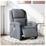 vidaXL Električni masažni naslanjač temno siv žamet | Shoptok.si