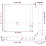  Noge za klubsko mizico iz naravnega jekla 2 kosa 60 x (42-43) cm jeklo, (5000044596) | Shoptok.si