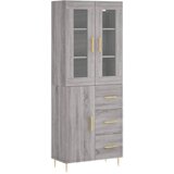  The Living Store Visoka komoda siva sonoma 69,5x34x180 cm inženirski les - Visoka Omara, (21441991) | Shoptok.si