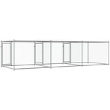  Kavez za pse s vratima sivi 6 x 2 x 1,5 m od pocinčanog čelika | shoptok.hr