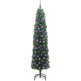 vidaXL Umestno božično drevo Zelena 210 cm PVC in Jeklo in Plastika | Shoptok.si