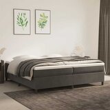  s oprugama i madracem tamnosivi 200x200 cm baršunasti | shoptok.hr