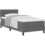 vidaXL Postelja z vzmetnico z vzmetnico Temno siva 100 x 200 cm blago, (5000126493) | Shoptok.si