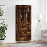 vidaXL Visoka komoda dimljeni hrast 69 5x34x180 cm konstruiranog drva Cijene