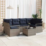  Set sofe 7 pcs Siva i plava poliratan | shoptok.hr