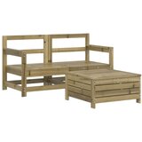  The Living Store Vrtna sedežna garnitura 3-delna impregnirana trdna borovina - Vrtna Sedežna Garnitura, (21451663) | Shoptok.si