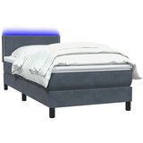 vidaXL Box Spring postelja z vzmetnico Temno siva 90x220 cm Velvet | Shoptok.si